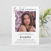 Elegante 13e verjaardag uitnodigingen Foto Modern (Staand voorkant)