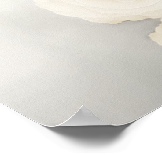 Elegante 14 Tafel Wit Rose Bruiloft Zitgrafiek Poster (Hoek)