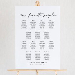 Elegante 14 Tafels Favoriete Mensen Zitplaatsindel Poster
