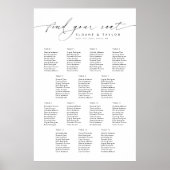 Elegante 14 tafels Vind uw zitplaatskaart Poster (Voorkant)