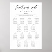 Elegante 14 tafels Vind uw zitplaatskaart Poster (Voorkant)