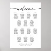 Elegante 14 Tafels Welkom Zitplaats Chart Poster (Voorkant)