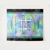 Elegante 14e Opal Huwelijksjubileumviering Wandkleed (Voorkant (horizontaal))