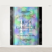 Elegante 14e Opal Trouwjubileumviering Wandkleed (Voorkant)