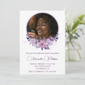 Elegante 14e verjaardag uitnodiging Foto Elegant (Staand voorkant)