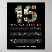 Elegante 15 Redenen Waarom Ik Van Jou Houd Fotocol Poster (Voorkant)