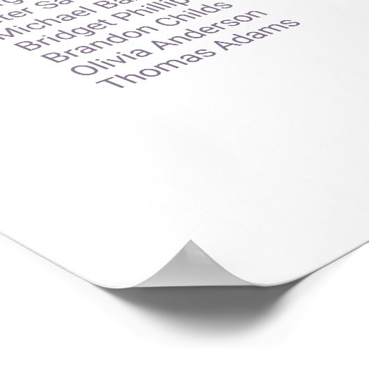 Elegante 15 Tafel Roze Bloemen Trouwstoel Grafiek Poster (Hoek)