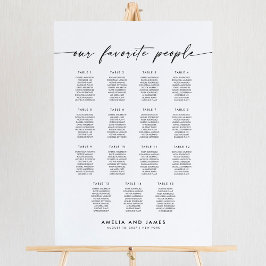 Elegante 15 tafels Favoriete mensen Zitplaatskaart Poster