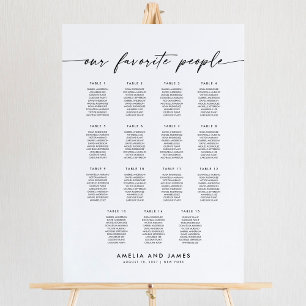 Elegante 15 tafels Favoriete mensen Zitplaatskaart Poster