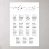 Elegante 15 tafels Vind uw zitplaatskaart Poster (Voorkant)