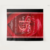 Elegante 15e rozen huwelijksjubileumviering wandkleed (Voorkant (horizontaal))