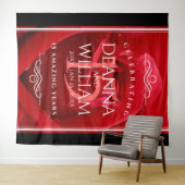 Elegante 15e Rozen Huwelijksverjaardag Feest Wandkleed (In Situ (horizontaal))