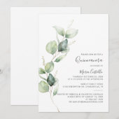 Elegante 15e verjaardag Eucalyptus Quinceanera Kaart (Voorkant / Achterkant)