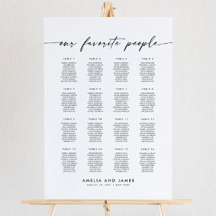 Elegante 16 tafels Favoriete mensen Zitplaatskaart Poster
