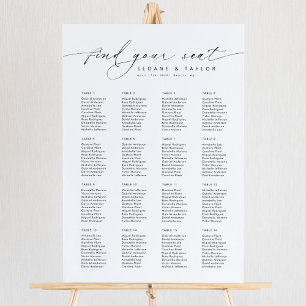 Elegante 16 Tafels Vind Uw Plaats Zitplaatsindelin Poster