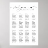Elegante 16 tafels Vind uw zitplaatskaart Poster (Voorkant)