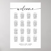 Elegante 16 Tafels Welkom Zitplaats Chart Poster (Voorkant)