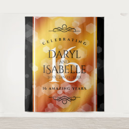 Elegante 16e bruiloftsjubileum met gouden topaas wandkleed