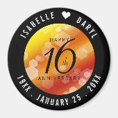 Elegante 16e Golden Topaz bruiloft Jubileum Magn Magneet (Voorkant)