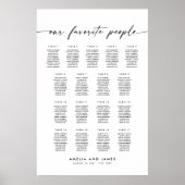 Elegante 17 tafels Favoriete mensen Zitplaatskaart Poster (Voorkant)