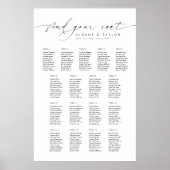 Elegante 17 tafels Vind uw zitplaatskaart Poster (Voorkant)
