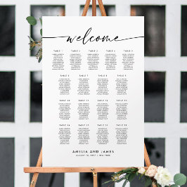 Elegante 17 Tafels Welkom Zitplaats Chart Poster