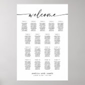 Elegante 17 tafels Welkom Zitplaatskaart Poster (Voorkant)