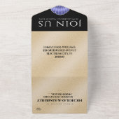 Elegante 17e Schelpen Huwelijksverjaardag All In One Uitnodiging (Buitenkant)