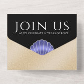 Elegante 17e Schelpen Huwelijksverjaardag All In One Uitnodiging (Achterkant)