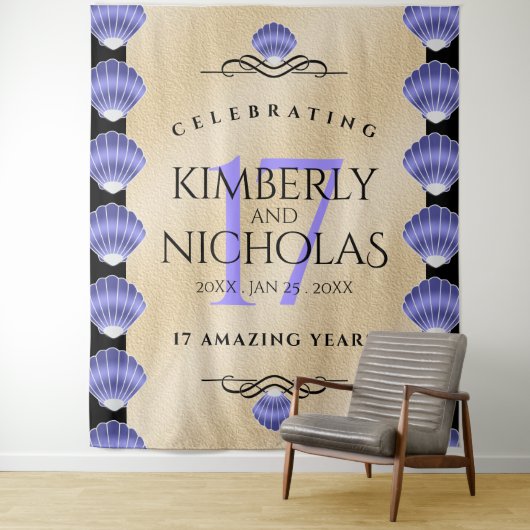Elegante 17e Schelpen Huwelijksverjaardag Wandkleed (In situ)