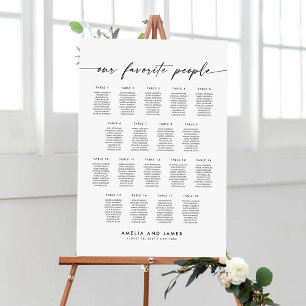Elegante 18 Tafels Favoriete Mensen Zitplaatsindel Poster