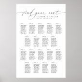 Elegante 18 tafels Vind uw zitplaatskaart Poster (Voorkant)