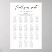 Elegante 18 tafels Vind uw zitplaatskaart Poster (Voorkant)