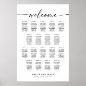 Elegante 18 Tafels Welkom Zitplaats Chart Poster (Voorkant)