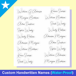 Elegante 18 volledige namen, kalligrafie script St Sticker