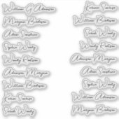 Elegante 18 volledige namen, kalligrafie scriptsti sticker (Voorkant)