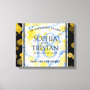 Elegante 18e Porselein Huwelijksjubileum Canvas Afdruk