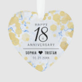 Elegante 18e porseleinen bruiloft Jubileum Acryl Ornament (voorkant)