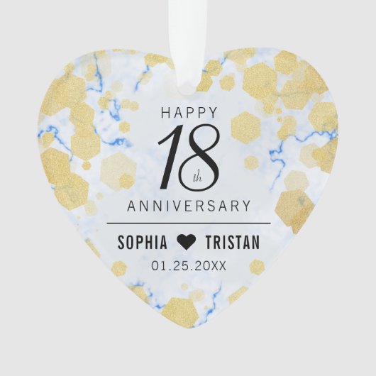 Elegante 18e porseleinen bruiloft Jubileum Acryl Ornament (voorkant)