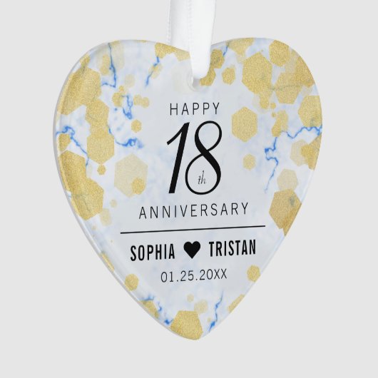 Elegante 18e porseleinen bruiloft Jubileum Acryl Ornament (voorkant)