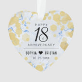 Elegante 18e porseleinen bruiloft Jubileum Acryl Ornament (achterkant)