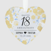 Elegante 18e Porseleinen Huwelijksverjaardag Acryl Ornament (voorkant)