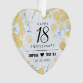 Elegante 18e Porseleinen Huwelijksverjaardag Acryl Ornament (voorkant)