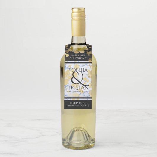 Elegante 18e Porseleinen Huwelijksverjaardag Flessenhanger (Op fles)