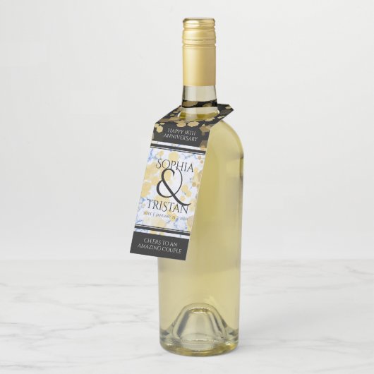 Elegante 18e Porseleinen Huwelijksverjaardag Flessenhanger (Schuin)