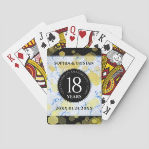 Elegante 18e Porseleinen Huwelijksverjaardag Pokerkaarten