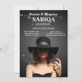 Elegante 18e verjaardag - schoonheid en gratie kaart