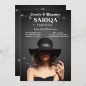 Elegante 18e verjaardag - schoonheid en gratie kaart (Voorkant / Achterkant)