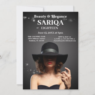 Elegante 18e verjaardag - schoonheid en gratie kaart