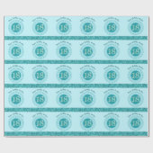 Elegante 18e verjaardag Turquoise Glitters & Strep Cadeaupapier (Vlak)